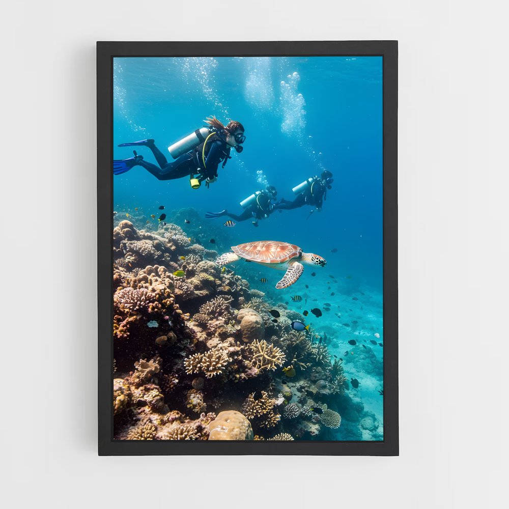 Poster Rêves Sous-Marins – affiche Plongeon depuis une plateforme (vue 2)